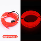 5m Car Interior Atmosphere Lighting LED Strip 5V DIY Flexible EL Cold Light Line Tube With USB Auto Decoration Ambient Lamp