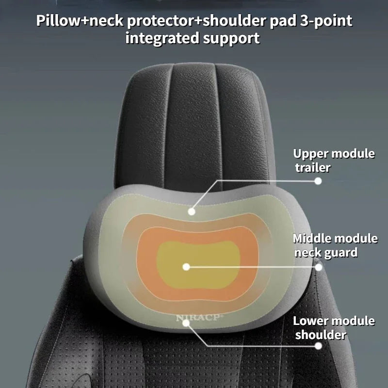 Car Memory Foam Neck Pillow Protection Lumbar Backrest Cushion Lumbar Cushion Car Headrest Cushion